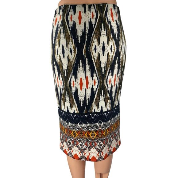 Anthropologie Maeve Multicolor Aztec Tribal Print Knee Length Pencil Skirt Sz S - Picture 3 of 5